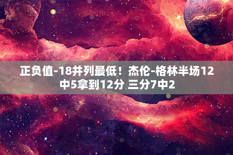 正负值-18并列最低！杰伦-格林半场12中5拿到12分 三分7中2