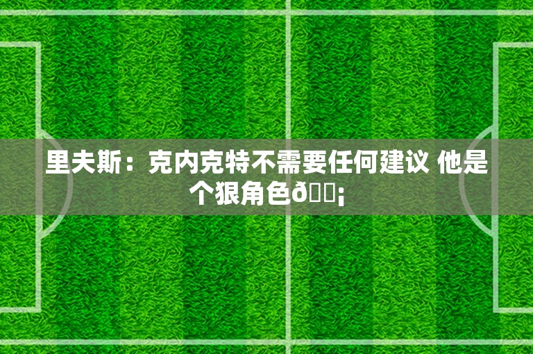 里夫斯：克内克特不需要任何建议 他是个狠角色🗡