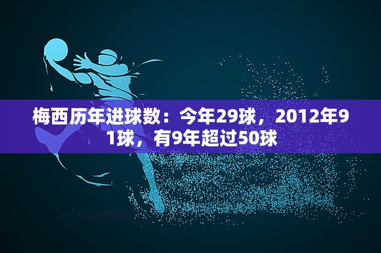 梅西历年进球数：今年29球，2012年91球，有9年超过50球