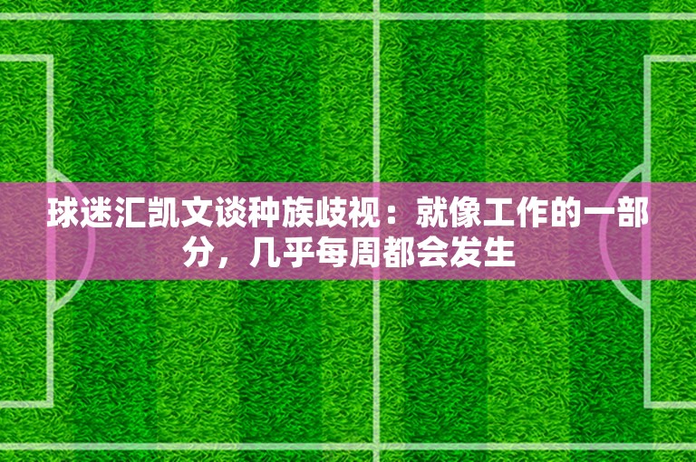 球迷汇凯文谈种族歧视：就像工作的一部分，几乎每周都会发生