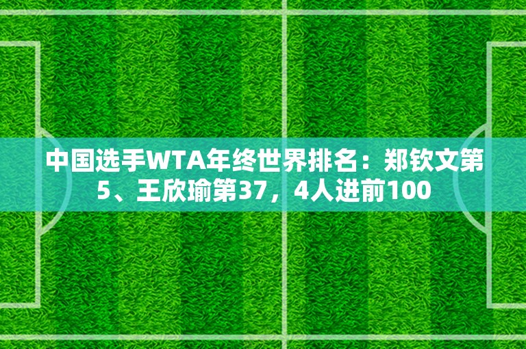 中国选手WTA年终世界排名：郑钦文第5、王欣瑜第37，4人进前100