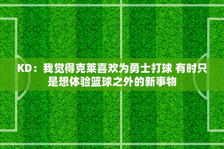 KD：我觉得克莱喜欢为勇士打球 有时只是想体验篮球之外的新事物