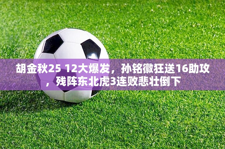 胡金秋25 12大爆发，孙铭徽狂送16助攻，残阵东北虎3连败悲壮倒下